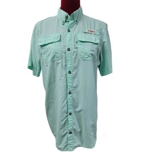 Magellan short sleeve button-down fishing shirt size XL mint green